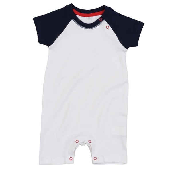 Babybugz Baby Baseball Bodysuit 6-12 månader Vit/Navy/Röd White/Navy/Red 6-12 Months