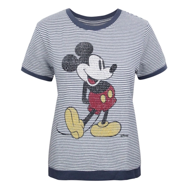 Junk Food Damkläder/Dam Mickey Mouse Kortärmad Jumper XS Vit White/Blue XS