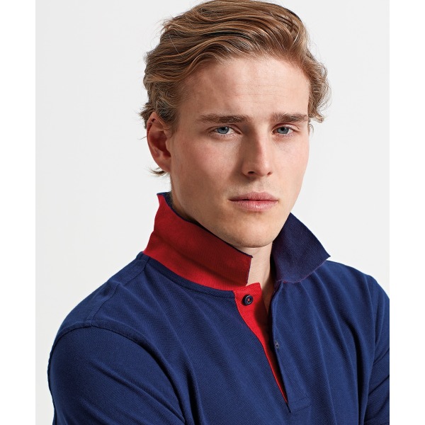 Asquith & Fox Herr Classic Fit Pikétröja XL Marinblå/röd Navy/ Red XL