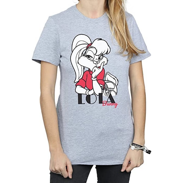 Looney Tunes Dam/Damer Klassisk Lola Bunny Boyfriend T-shirt Sports Grey S