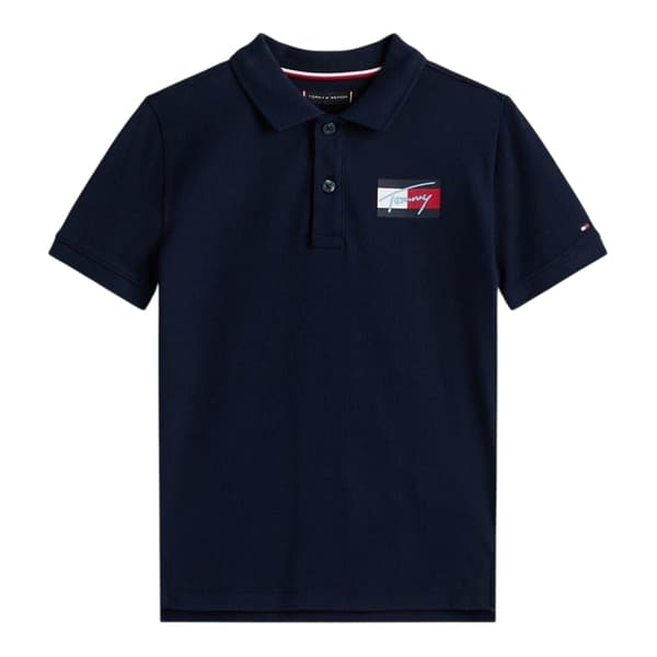 Tommy Hilfiger Barn/Kids Script Flag Regular Pikétröja 10 Night Navy 10 Years