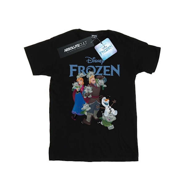 Disney Girls Frozen Happy Trolls Bomull T-shirt 7-8 år Svart Black 7-8 Years