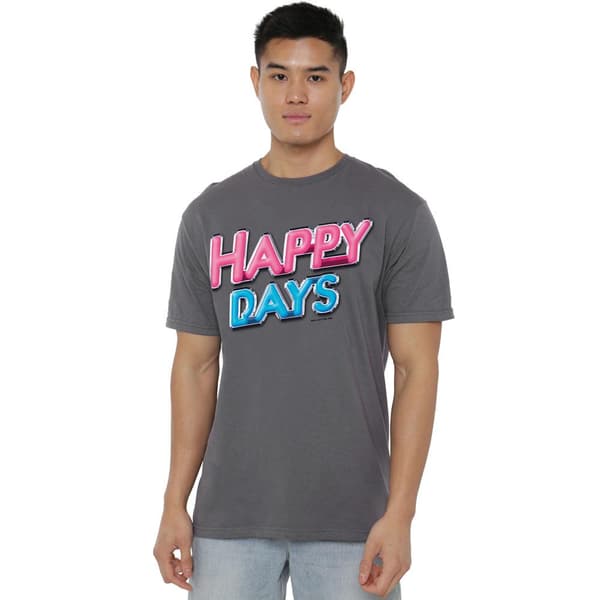 Happy Days Herr Logo T-Shirt S Kolgrå Charcoal S