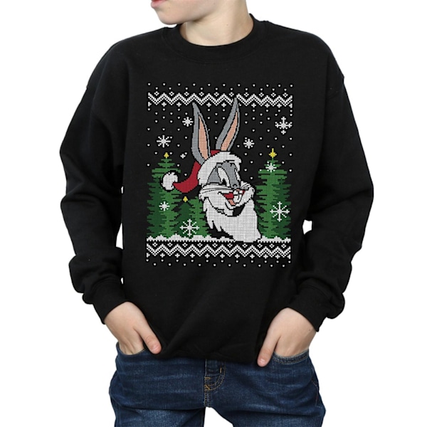 Looney Tunes Pojkar Bugs Bunny Jul Fair Isle Sweatshirt 7-8 Black 7-8 Years