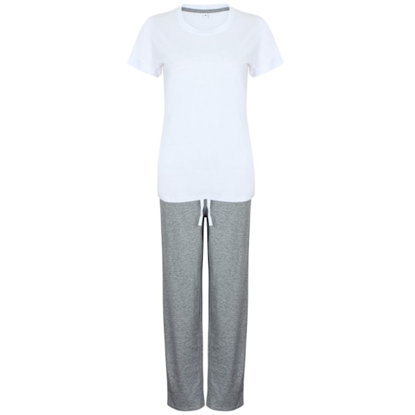 Towel City Dam/Dam Pyjamas Set 3XL Vit/Heather Grå White/Heather Grey 3XL