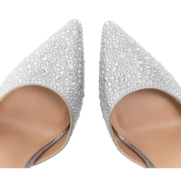 Steve Madden Dam Ravaged Stilettklack Pumps 9 Silver 9 UK