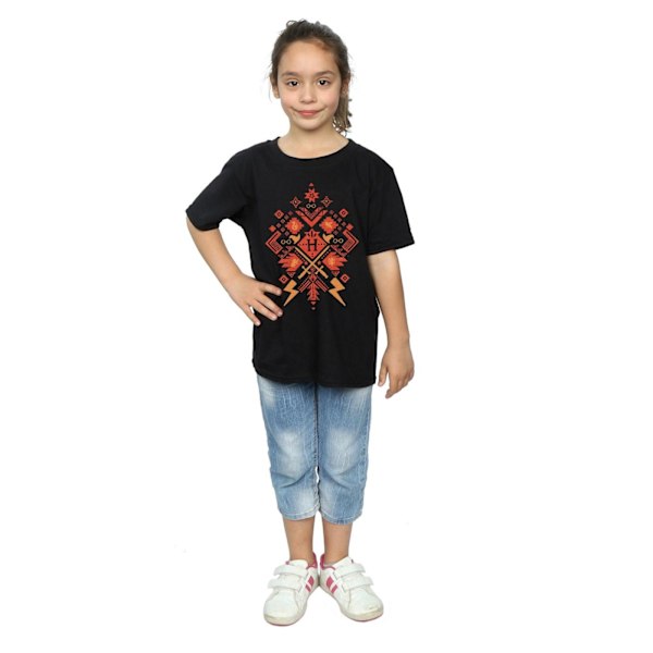 Harry Potter flickor jul Fair Isle bomull T-shirt 7-8 år Black 7-8 Years