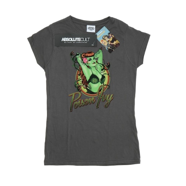 DC Bombshells Dam/Kvinnor Poison Ivy Badge Heather T-Shirt L Charcoal L