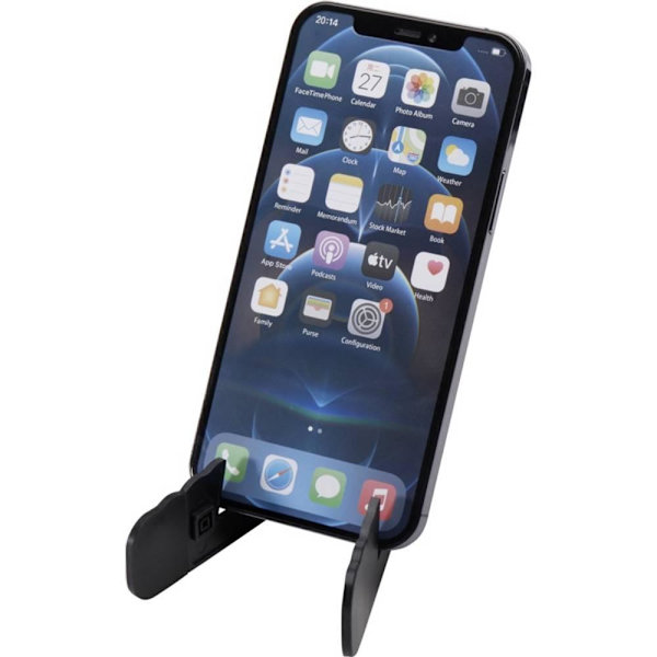 Buna Vikbart Mobiltelefonställ av Återvunnen Plast One Size Soli Solid Black One Size