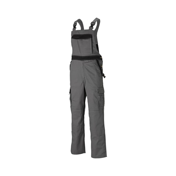 Dickies Industry 300 Mens Two Tone Work Wear Bib And Brace 30T Grey/Black 30T