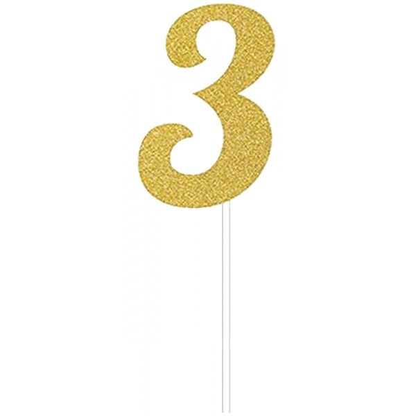 Creative Converting Glitter 3 Cake Topper One Size Guld Gold One Size
