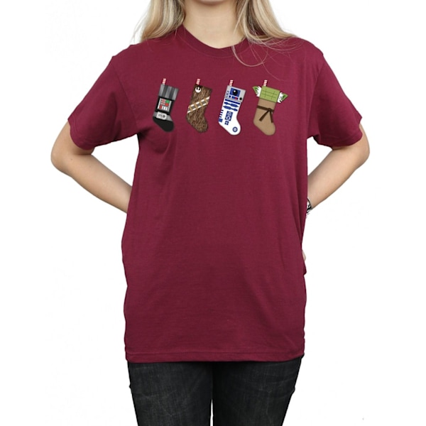 Star Wars Dam/Damer Julstrumpor Bomull Boyfriend T-shirt XXL Bourgogne Burgundy XXL