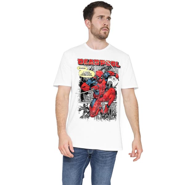 Deadpool Herr Comic Strip T-Shirt XL Vit White XL