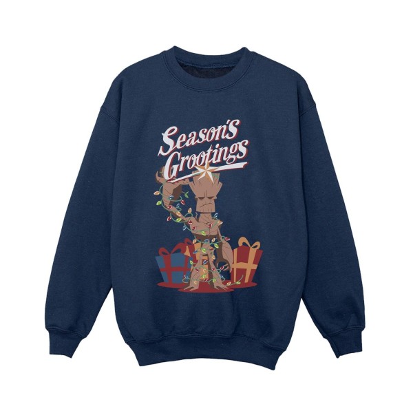 Marvel Boys Marvel Comics Groot Season's Grootings Sweatshirt 1 Navy Blue 12-13 Years