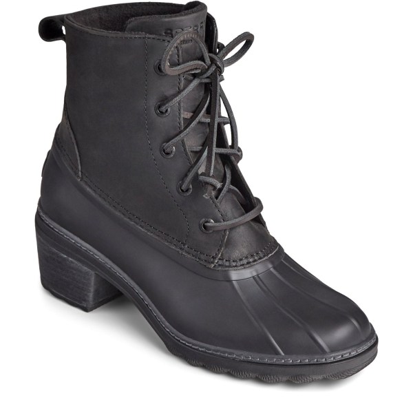 Sperry Womens/Ladies Saltwater Heel Fashion Läder Ankle Boots Black 3 UK