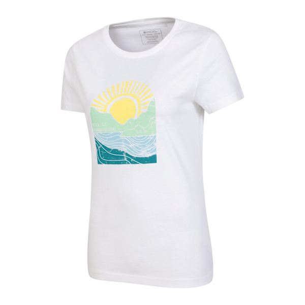 Mountain Warehouse Womens/Ladies Never Lost Sunrise Organic T-S White 14 UK
