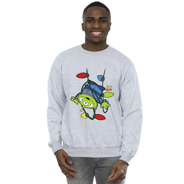 Disney Mens Toy Story Christmas Lights Aliens Sweatshirt 4XL Sp Sports Grey 4XL