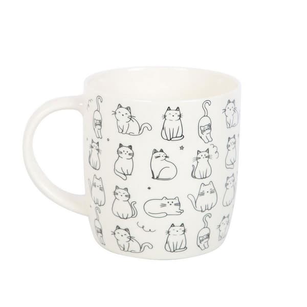 Something Different Vit Glad Katt Mugg One Size Svart/Vit Black/White One Size