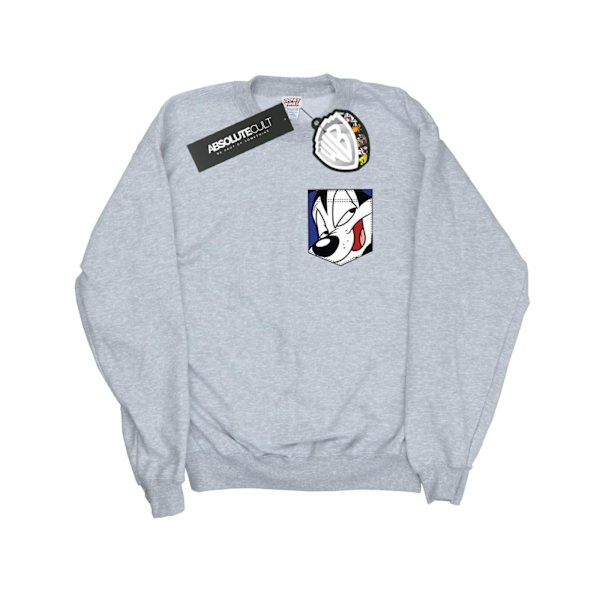 Looney Tunes Herr Pepe Le Pew Ansikte Faux Fick Sweatshirt XL Sp Sports Grey XL