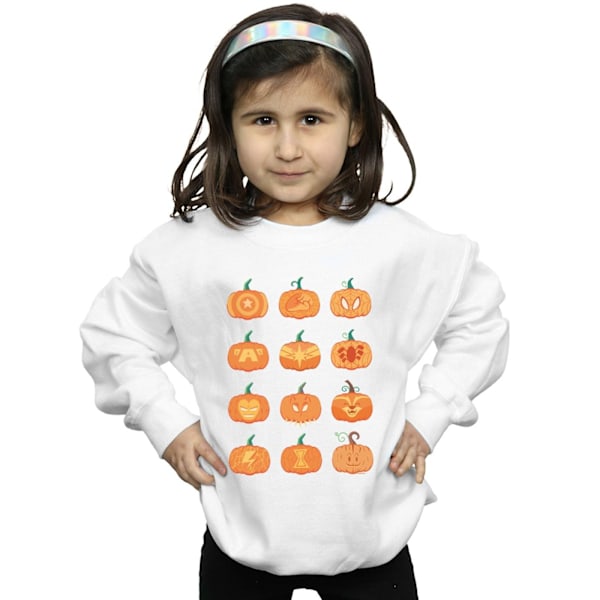 Marvel Girls Avengers Halloween Pumpa Sweatshirt 3-4 År Vit White 3-4 Years