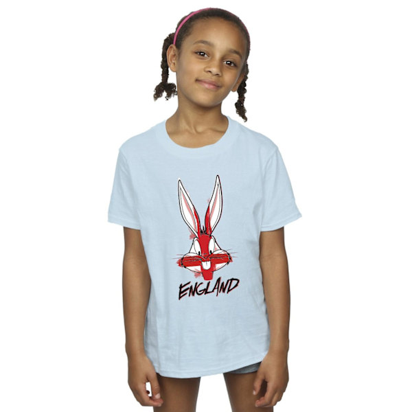 Looney Tunes Girls Bugs England Face Bomull T-shirt 7-8 år B Baby Blue 7-8 Years