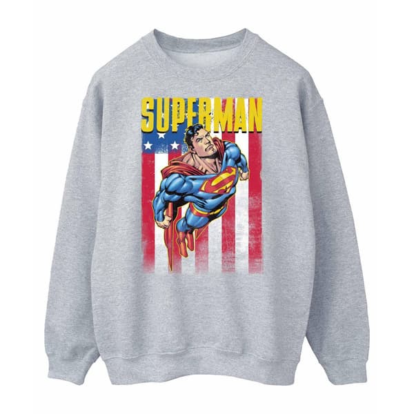 Superman Herr Flight Sweatshirt L Ljusgrå Heather Grey L