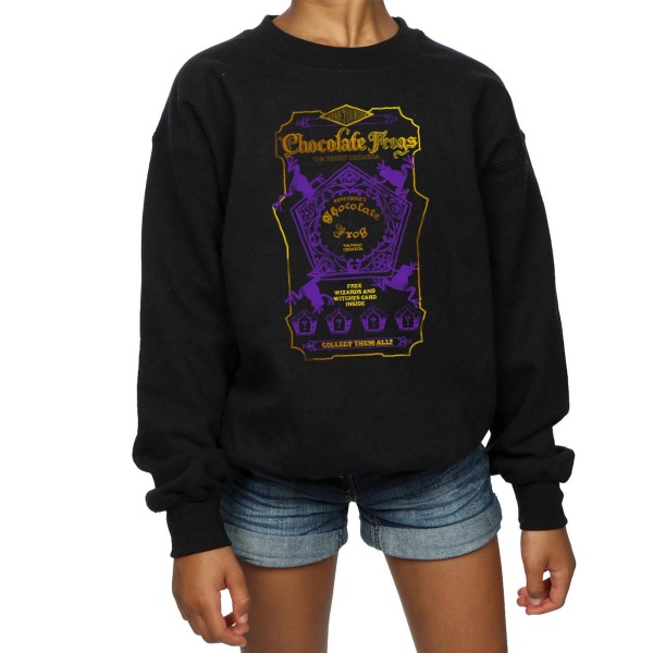 Harry Potter Girls Chocolate Frogs Färgad Etikett Sweatshirt 5- Black 5-6 Years