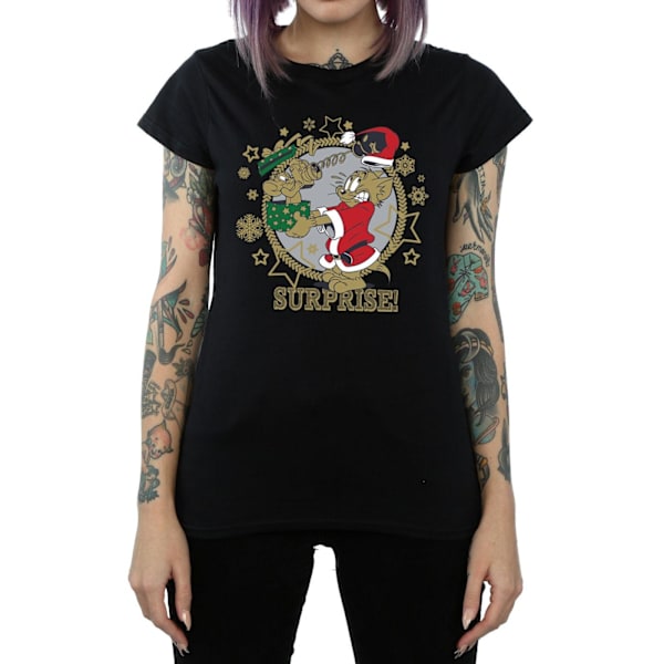 Tom And Jerry Dam/Damer Julöverraskning Bomull T-shirt X Black XL