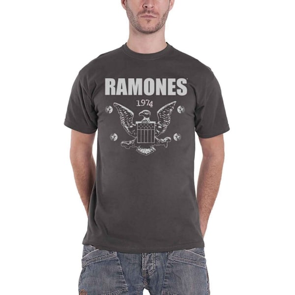 Ramones Unisex Vuxen 1974 Eagle T-Shirt S Charcoal Grey Charcoal Grey S