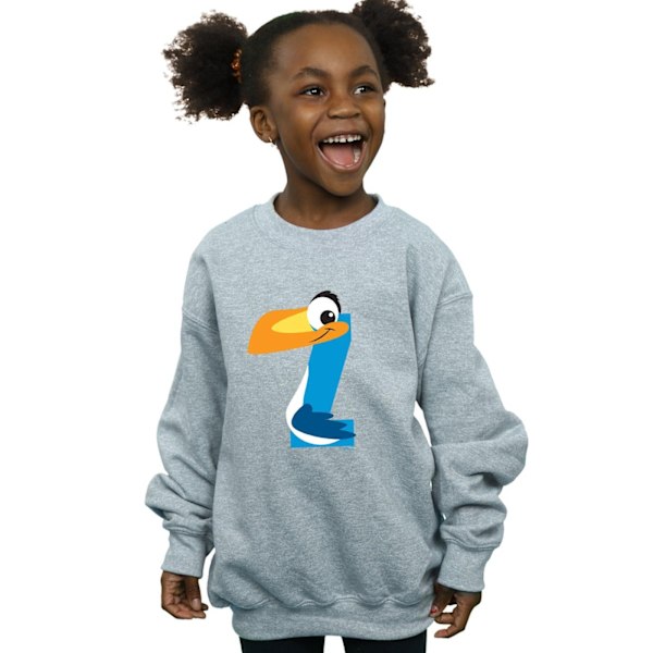 Disney Girls Alphabet Z Is For Zazu Sweatshirt 7-8 År Sport Sports Grey 7-8 Years