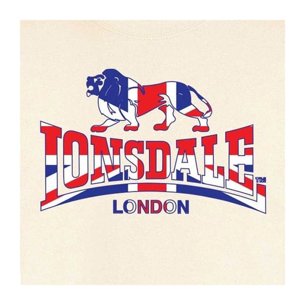 Lonsdale Herr Union Jack Logotyp Tröja L Vanilj Vanilla L