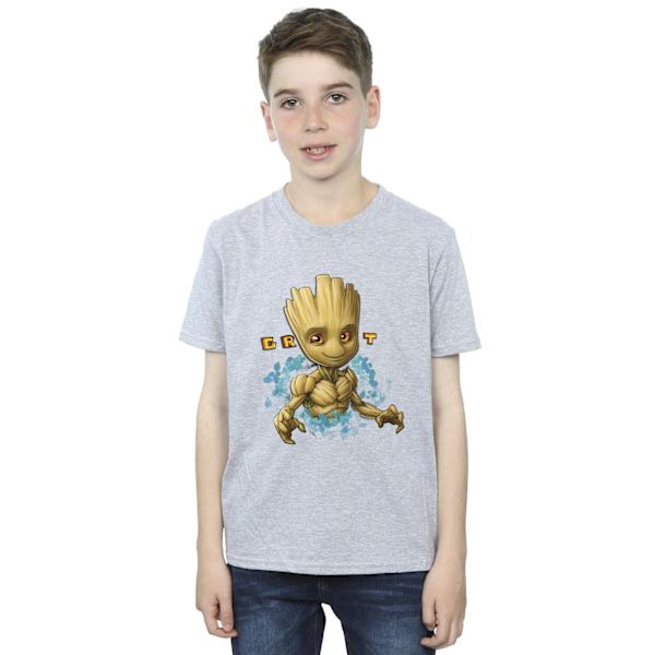 Guardians Of The Galaxy Boys Groot Flowers T-Shirt 3-4 År Sp Sports Grey 3-4 Years