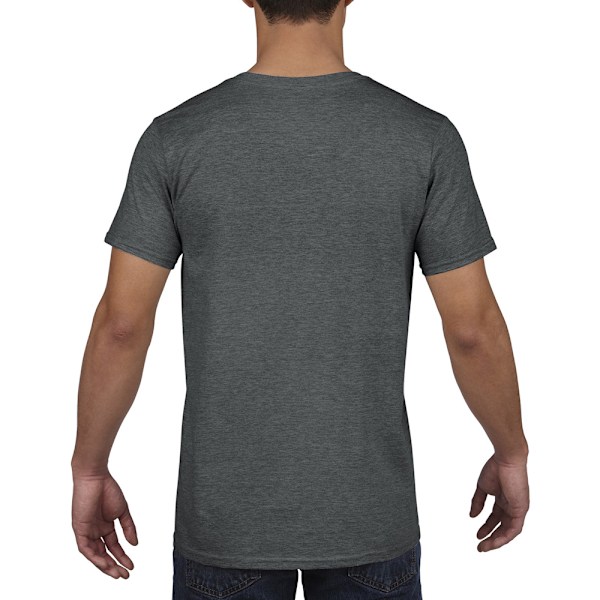 Gildan Soft Style V-halsad kortärmad T-shirt L Dark Heath Dark Heather L