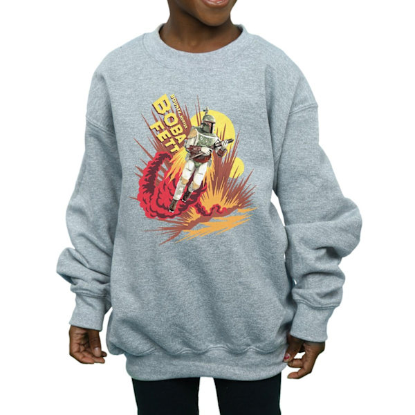 Star Wars Girls Boba Fett Raketdriven Sweatshirt 7-8 År S Sports Grey 7-8 Years