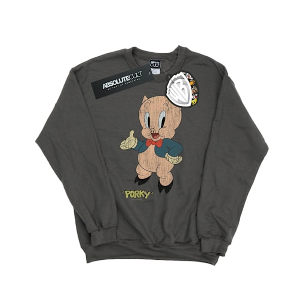 Looney Tunes Flickor Porky Pig Distressed Sweatshirt 5-6 År Ch Charcoal 5-6 Years