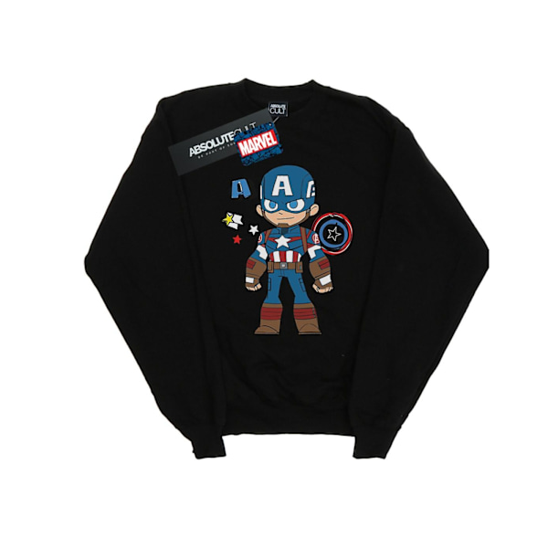 Marvel Dam/Kvinnor Captain America Sketch Sweatshirt L Svart Black L