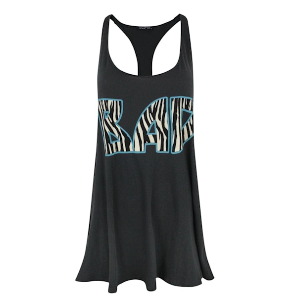 Wildfox Dam/Damer Bad Longline Sleeveless Tank Top XS Charc Charcoal XS