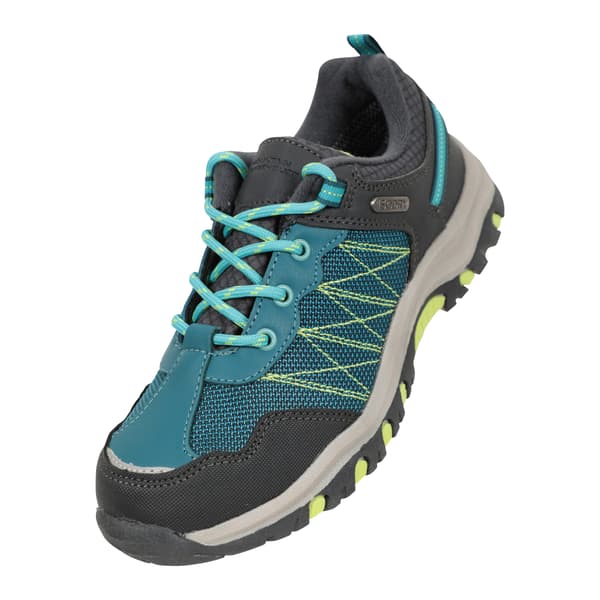 Mountain Warehouse Stampede Vattentäta Mockaskor för Barn Two Tone Green 5 UK