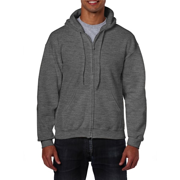 Gildan Unisex Adult Heavy Blend Full Zip Full Zip Hoodie XL Mörkgrå Dark Heather XL