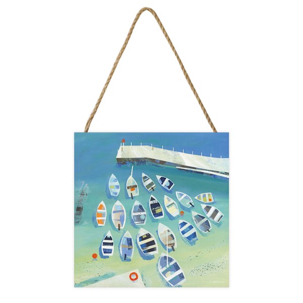 Claire Henley Birds Eye View Tryck 60cm x 60cm Blå/Vit Blue/White 60cm x 60cm