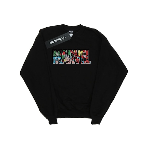Marvel Comics Pojkar Karaktär Infill Logotyp Sweatshirt 3-4 År B Black 3-4 Years