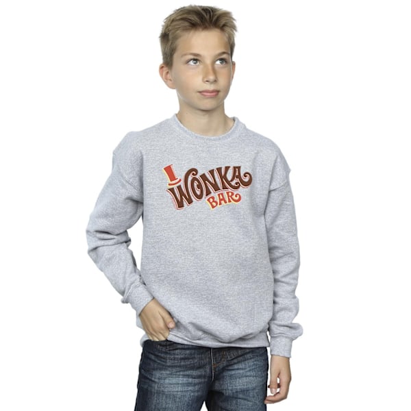 Willy Wonka Boys Bar Logo Sweatshirt 9-11 år Sports Grey Sports Grey 9-11 Years