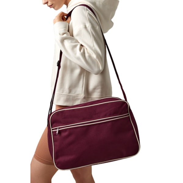 Bagbase Retro Justerbar Axelväska (18 Liter) (2-pack) O Burgundy/Sand One Size