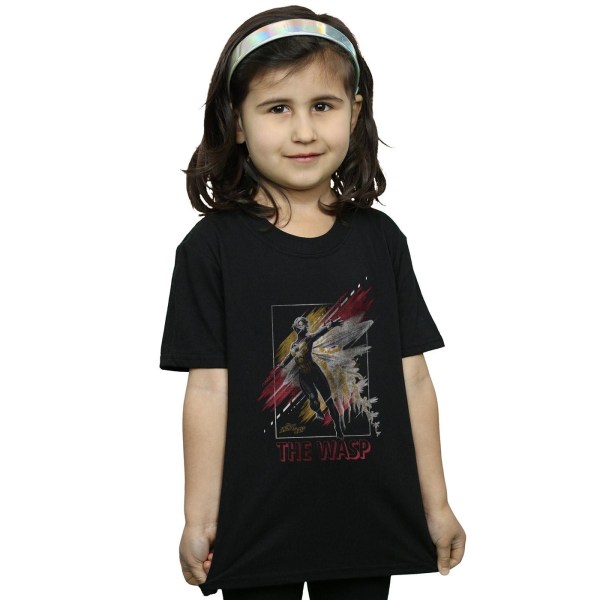Marvel Girls Ant-Man And The Wasp T-shirt i bomull med inramad geting 7- Black 7-8 Years