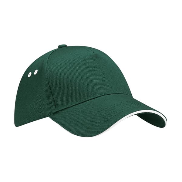 Beechfield Ultimate 5 Panel Sandwich Peak Baseballkeps En Storlek Bottle Green/White One Size