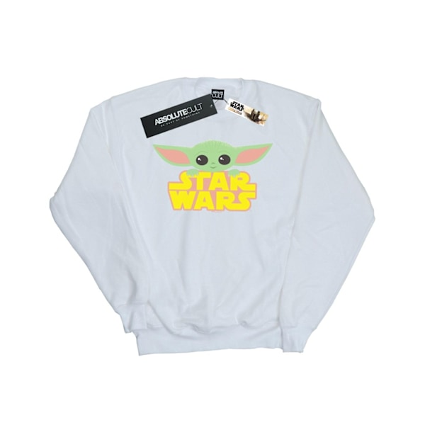 Star Wars Girls The Mandalorian The Child And Logo Sweatshirt 1 White 12-13 Years