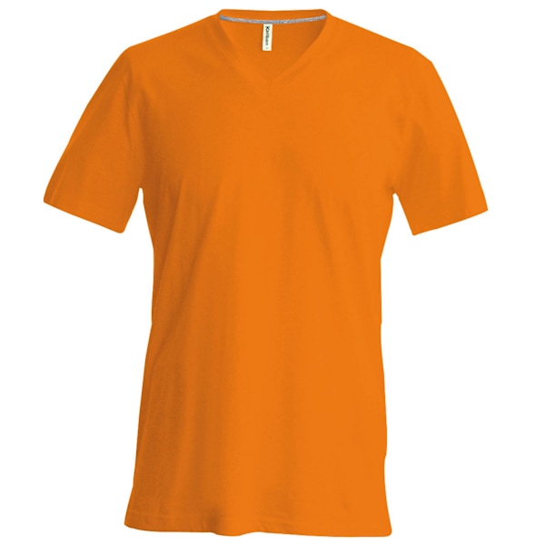 Kariban herr kortärmad V-ringad Slim Fit T-shirt L Orange Orange L