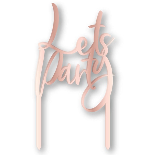 Amscan Lets Party Metallic Acrylic Cake Topper 18cm x 10cm Rose Rose Gold 18cm x 10cm