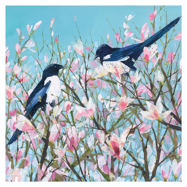 Claire Henley Joy Canvastavla 30cm x 30cm x 4cm Blå/Rosa/Vit Blue/Pink/White 30cm x 30cm x 4cm