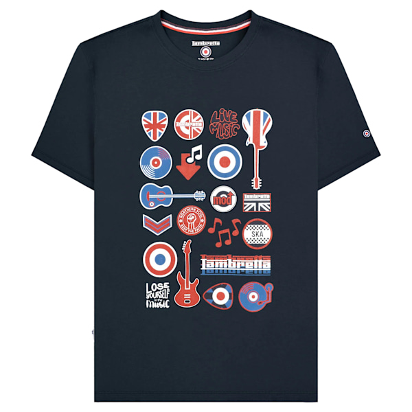 Lambretta Herr T-shirt Musikikoner M Marinblå Navy M
